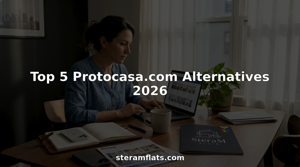 Professional reviewing real estate listings at home