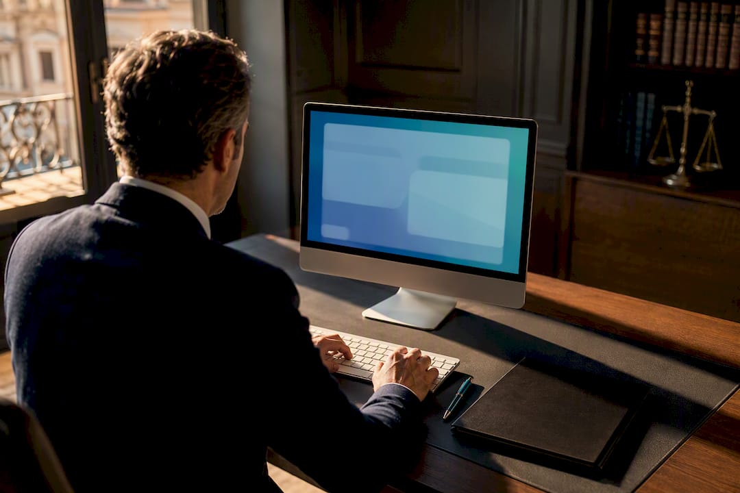 Notary submitting Spanish property filing electronically
