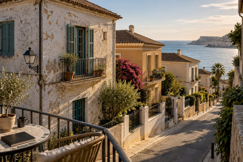 Three comparable Spanish homes on one street